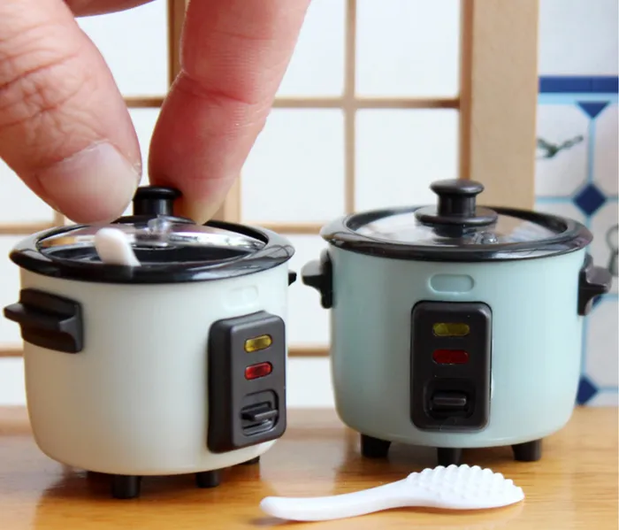 16 Scale Mini Rice Cooker Model Dollhouse Miniature Kitchen Appliances for Barbies Blyth Doll Food Accessories Toy Miniatures by NC Earrings