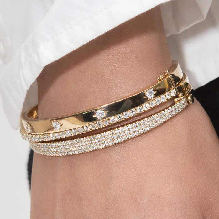 18 Karat Yellow Gold 165cts Diamond Hinge Bracelet RACHEL LYNN CHICAGO Bracelets