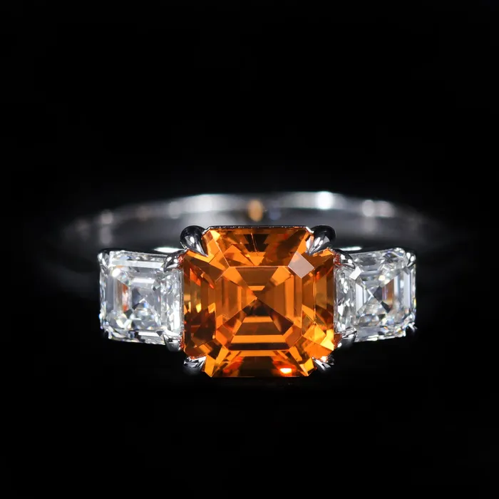 18K White Gold 182 Carat Garnet and Diamond Ring JS Simmons Diamond Consultants Rings