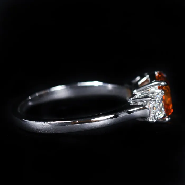 18K White Gold 182 Carat Garnet and Diamond Ring JS Simmons Diamond Consultants Rings