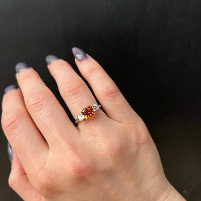 18K White Gold 182 Carat Garnet and Diamond Ring JS Simmons Diamond Consultants Rings