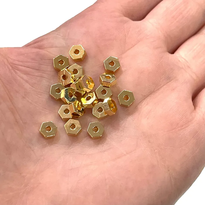 24Kt Gold Plated 5mm Spacer Charms 20 pcs in a pack Peppy Beads Earrings