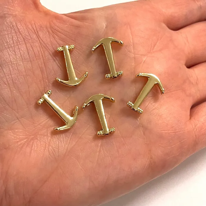 24Kt Gold Plated Anchor Charms 5 pcs in a pack Peppy Beads Earrings