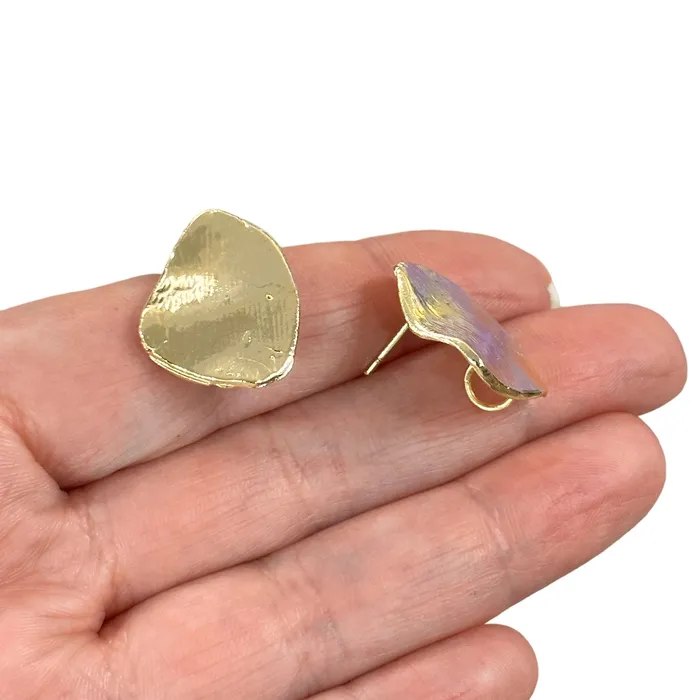 24Kt Gold Plated Brass Ball Stud Earrings 2 pcs in a pack Peppy Beads Earrings