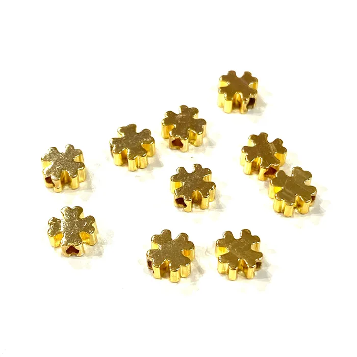24Kt Gold Plated Brass Clover Spacer 5mm Brass Clover Spacers 10 Pcs in a pack Peppy Beads Earrings