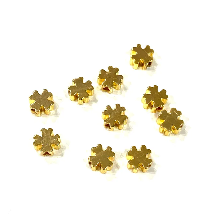 24Kt Gold Plated Brass Clover Spacer 5mm Brass Clover Spacers 10 Pcs in a pack Peppy Beads Earrings