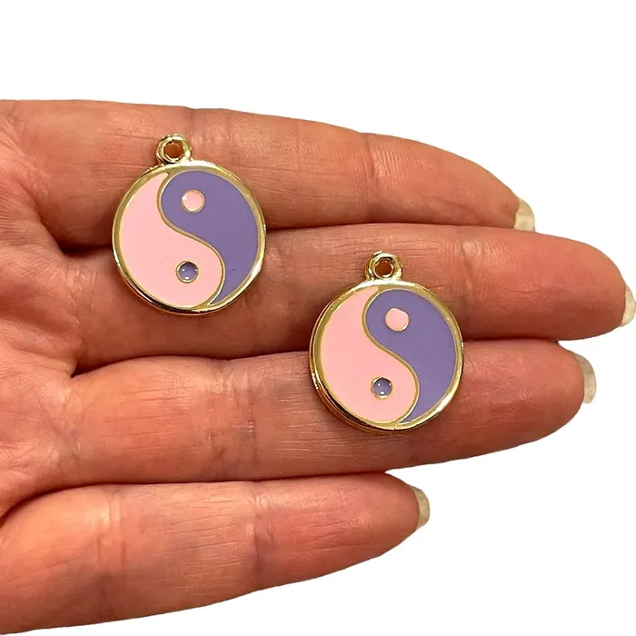 24Kt Gold Plated Enamelled Yin Yang Charms 2 Pcs in a pack Peppy Beads Earrings 24Kt Gold Plated Enamelled Yin Yang Charms 2 Pcs in a pack Peppy Beads Earrings