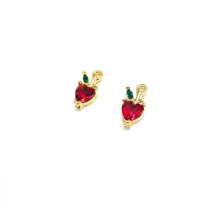 24Kt Gold Plated Swarovski Apple Charm Peppy Beads Charm Necklaces 24Kt Gold Plated Swarovski Apple Charm Peppy Beads Charm Necklaces