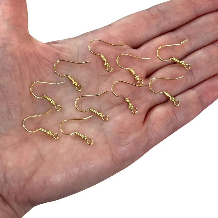 24Kt Shiny Gold Plated Earring Hooks Earring Wires Peppy Beads Earrings
