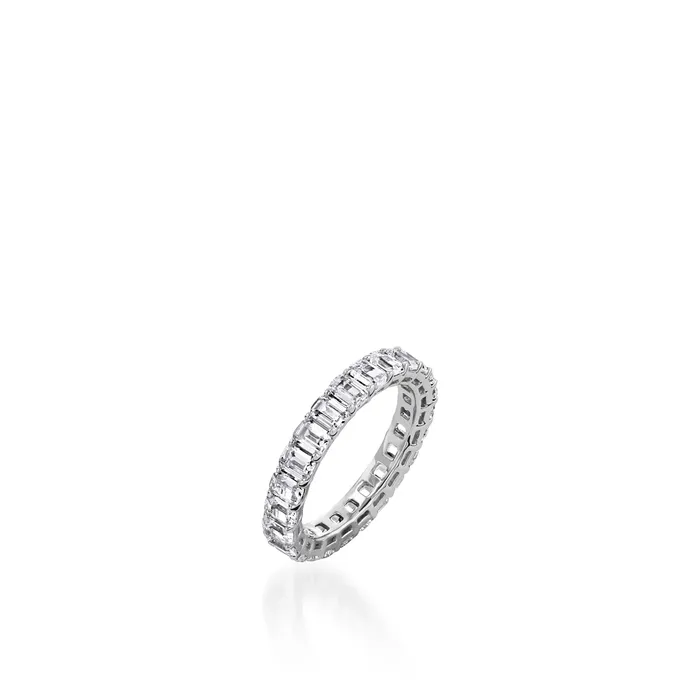 35Carat EmeraldCut Lab Diamond Eternity Band John Atencio Rings