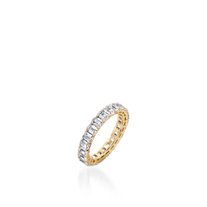 35Carat EmeraldCut Lab Diamond Eternity Band John Atencio Rings