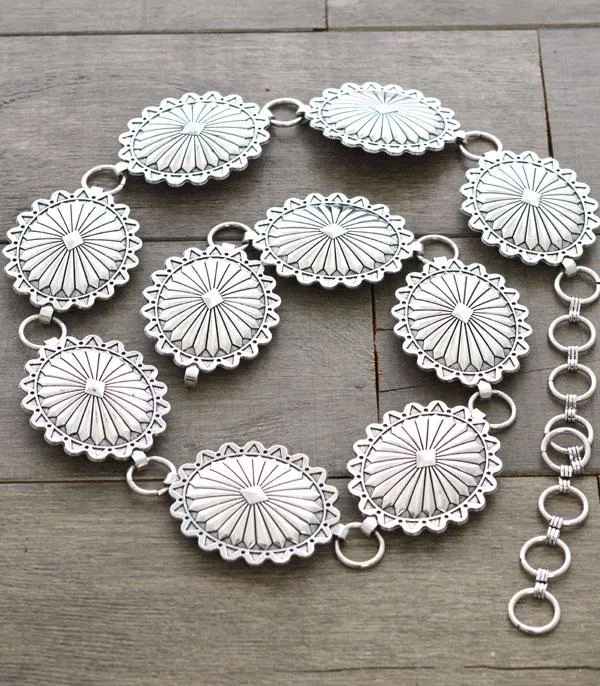 806 MARKET Rings Western Silver Concho Belt