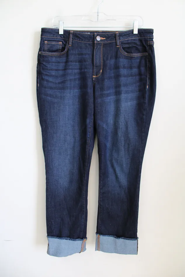 ana Mid Rise Straight Cuff Jeans 12 ana Earrings