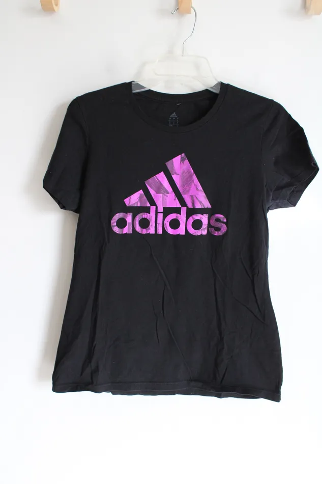Adidas Rings Adidas Black Purple Logo Tee L