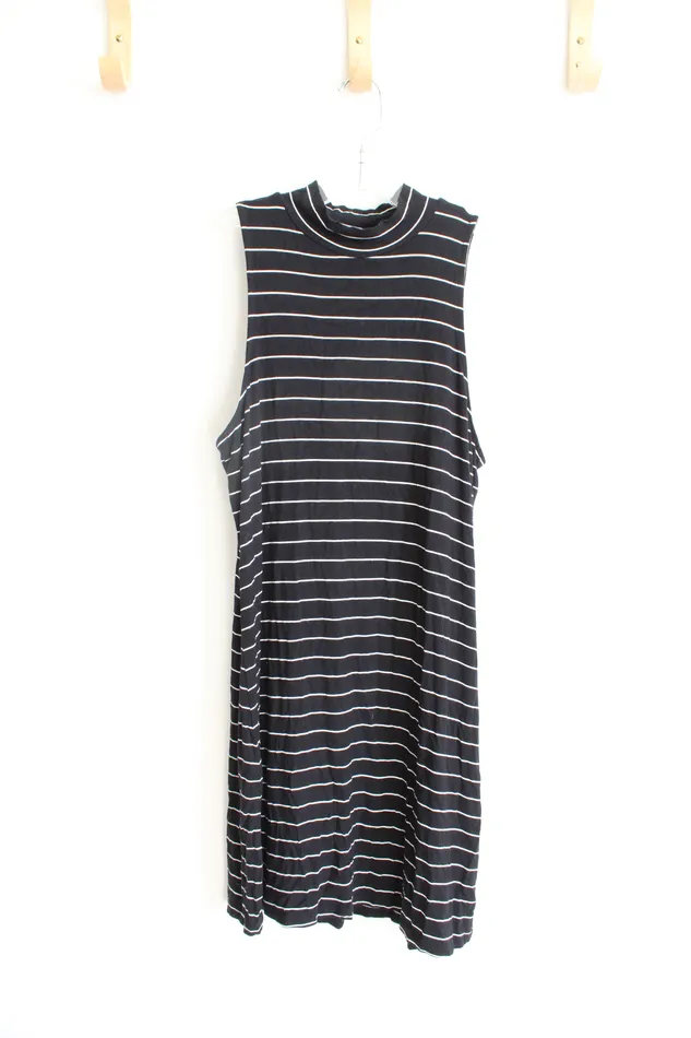 Aeropostale Aero Seriously Soft Black White Striped Sleeveless Dress M Rings Aeropostale Aero Seriously Soft Black White Striped Sleeveless Dress M Rings