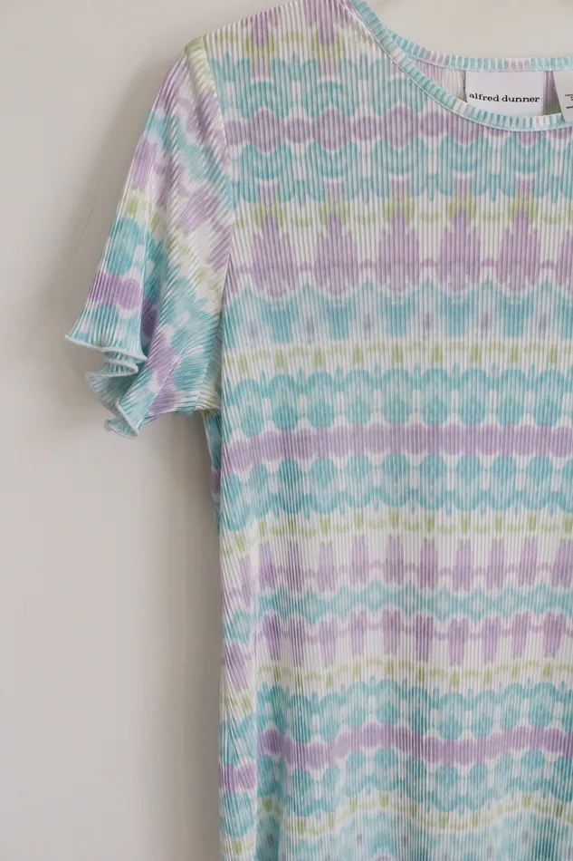 Alfred Dunner Purple Blue Pastel Robbed Top S Alfred Dunner Rings