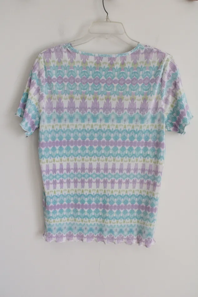 Alfred Dunner Purple Blue Pastel Robbed Top S Alfred Dunner Rings