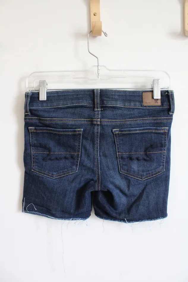 American Eagle Earrings American Eagle Dark Wash Super Stretch Shorts 4