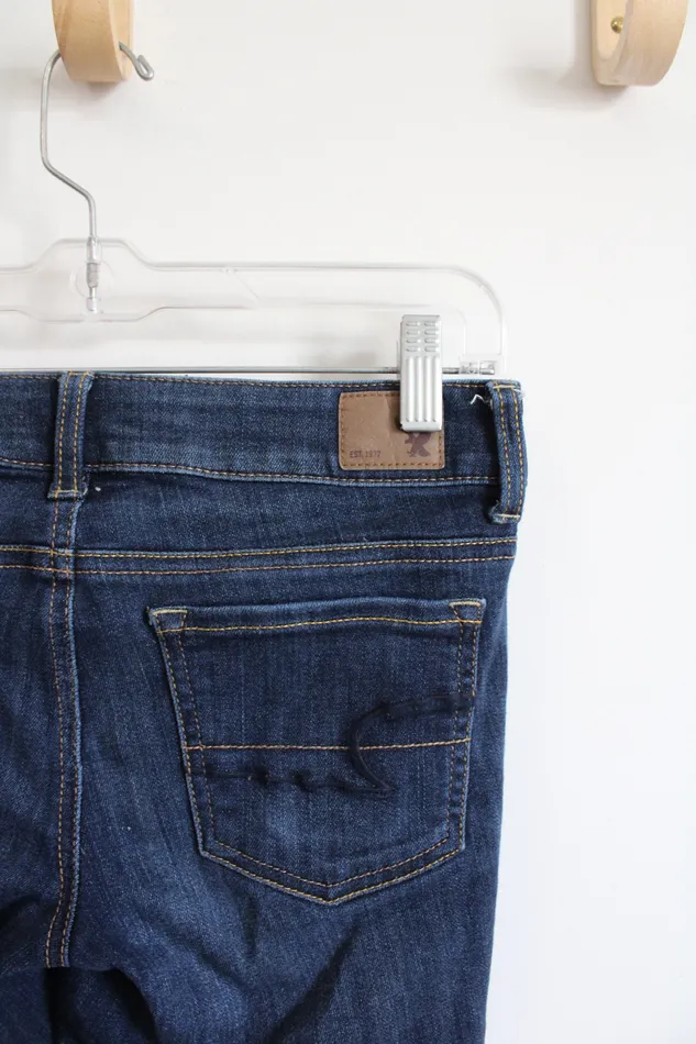 American Eagle Earrings American Eagle Dark Wash Super Stretch Shorts 4