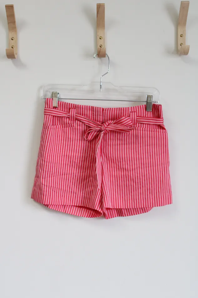 Ann Taylor LOFT Earrings LOFT Red Stripe Tie Waist Short 00