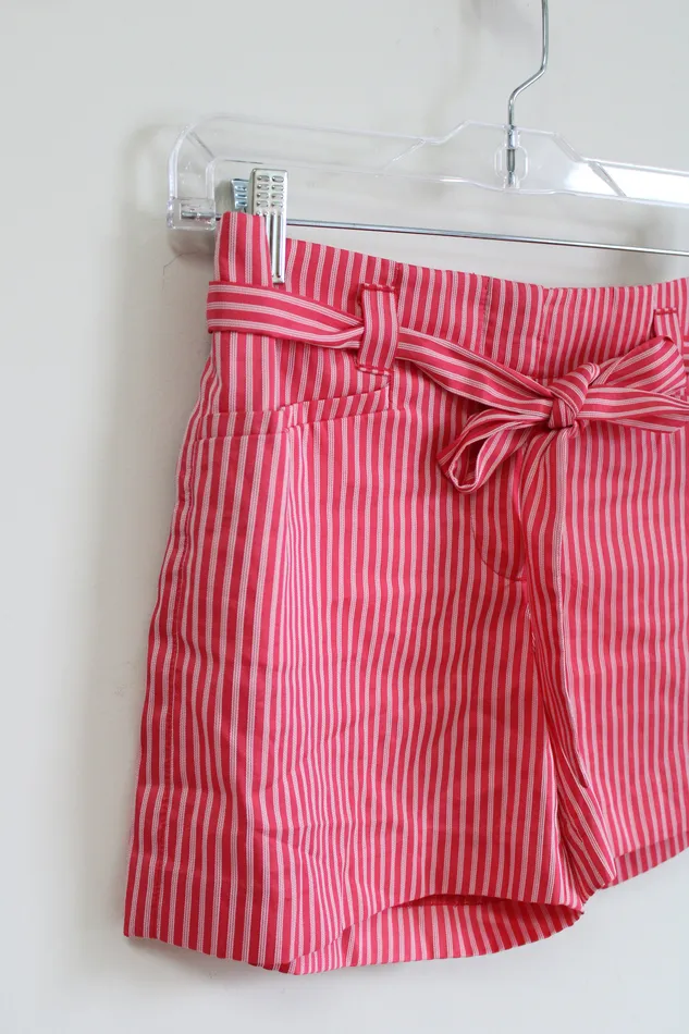 Ann Taylor LOFT Earrings LOFT Red Stripe Tie Waist Short 00