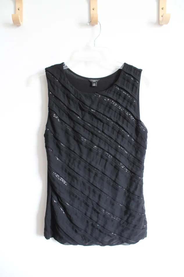 Ann Taylor Sequined Diagonal Striped Tank Top M Petite Ann Taylor LOFT Earrings Ann Taylor Sequined Diagonal Striped Tank Top M Petite Ann Taylor LOFT Earrings