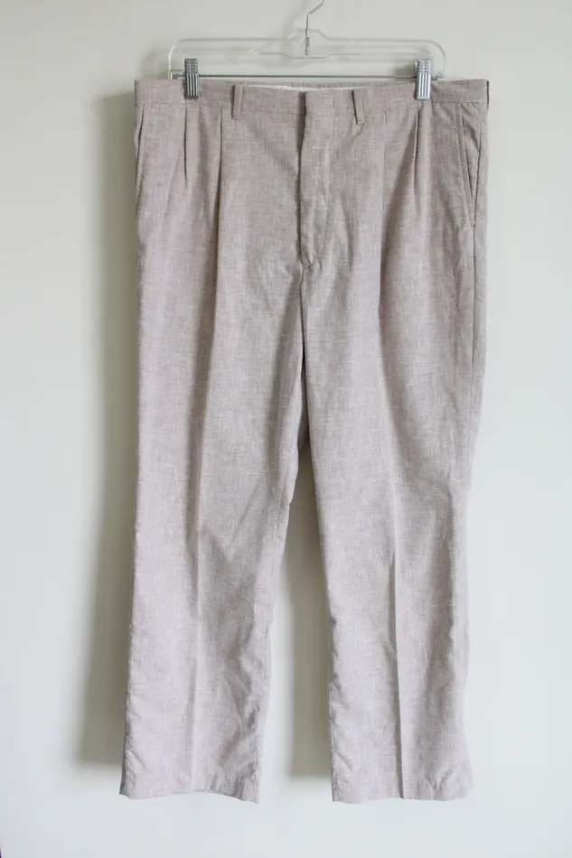 Arnold Palmer Arnold Palmer Cotton Blend Tan Textured Regular Fit Pant 36X30 Earrings