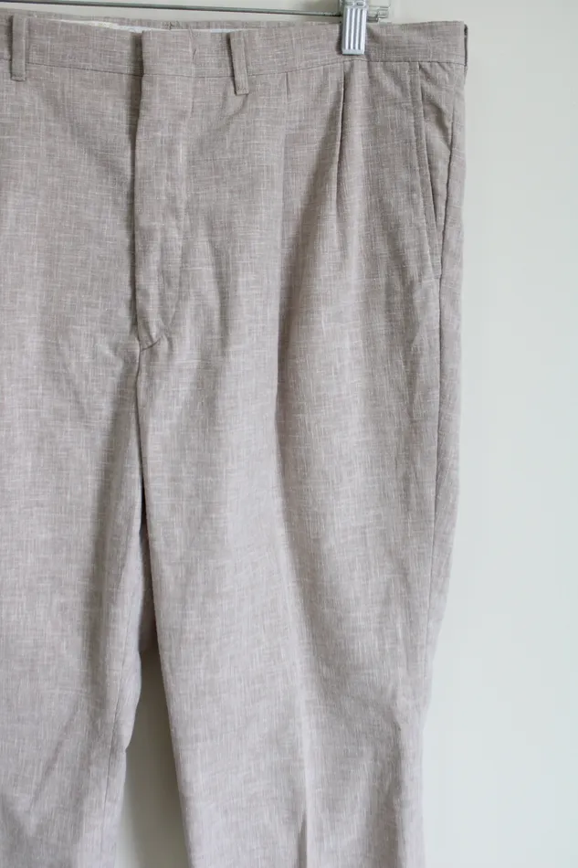 Arnold Palmer Arnold Palmer Cotton Blend Tan Textured Regular Fit Pant 36X30 Earrings