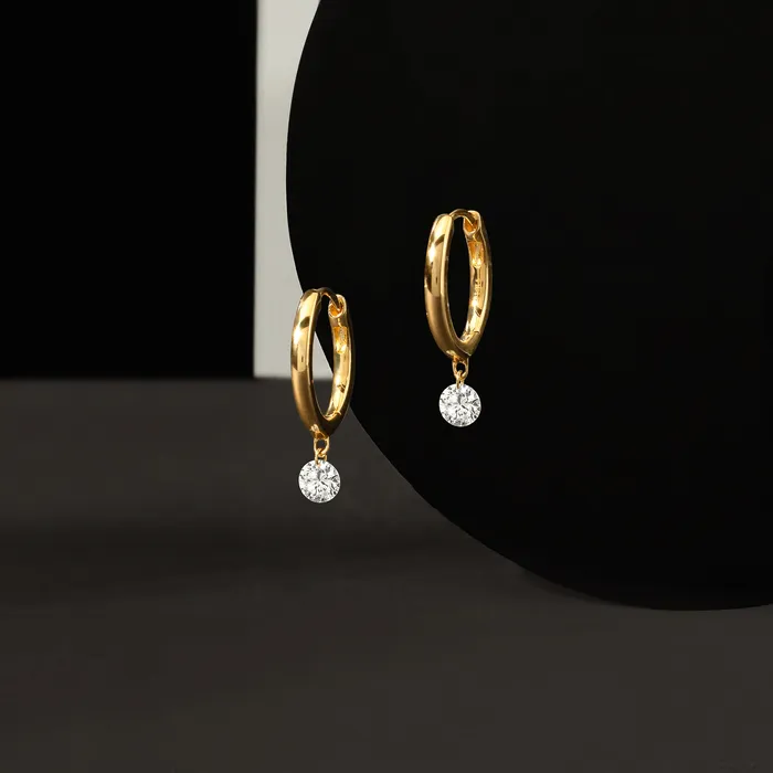 Aspen Air Single Diamond Hinge Hoops RACHEL LYNN CHICAGO Earrings