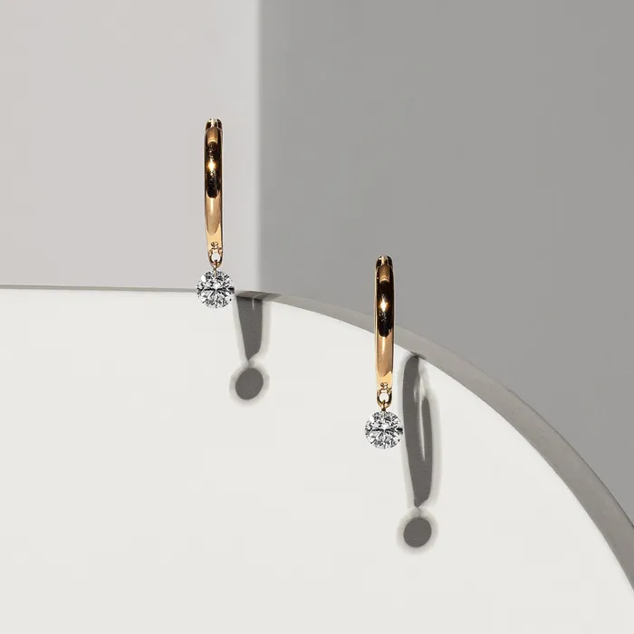 Aspen Air Single Diamond Hinge Hoops RACHEL LYNN CHICAGO Earrings