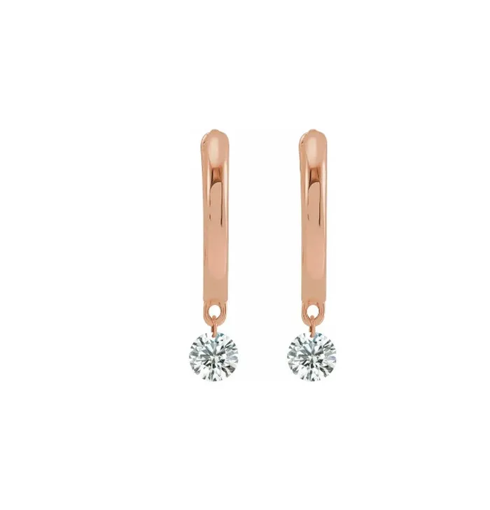 Aspen Air Single Diamond Hinge Hoops RACHEL LYNN CHICAGO Earrings