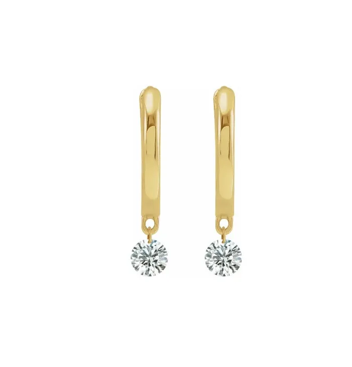 Aspen Air Single Diamond Hinge Hoops RACHEL LYNN CHICAGO Earrings