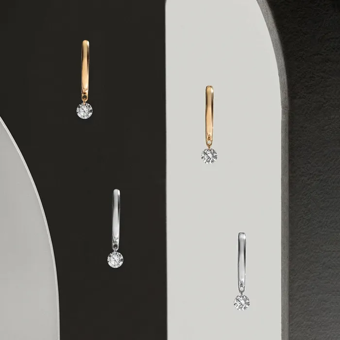 Aspen Air Single Diamond Hinge Hoops RACHEL LYNN CHICAGO Earrings