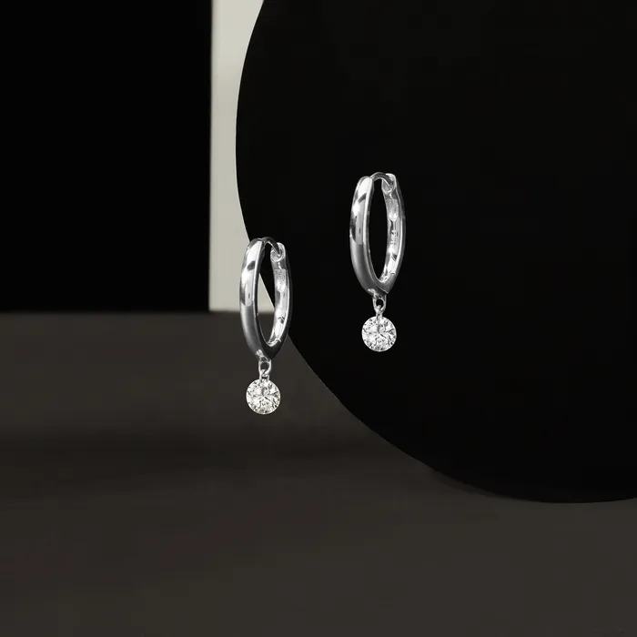 Aspen Air Single Diamond Hinge Hoops RACHEL LYNN CHICAGO Earrings