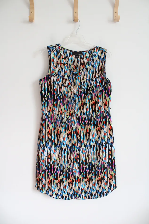 Attention Earrings Attention MultiColored Patterned Sleeveless Dress S