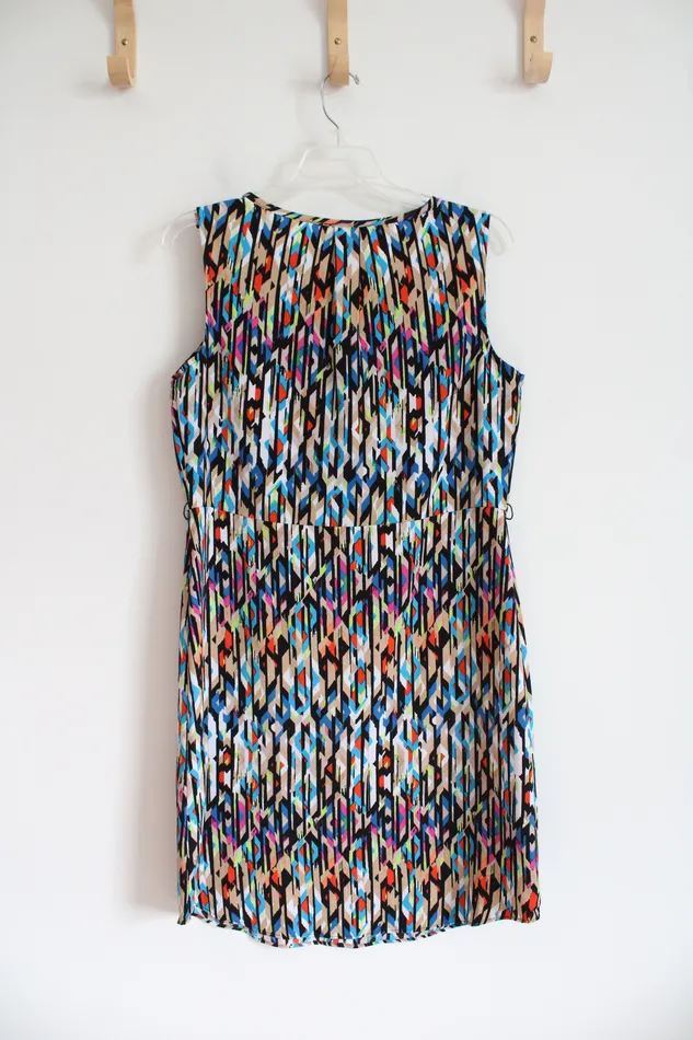Attention Earrings Attention MultiColored Patterned Sleeveless Dress S
