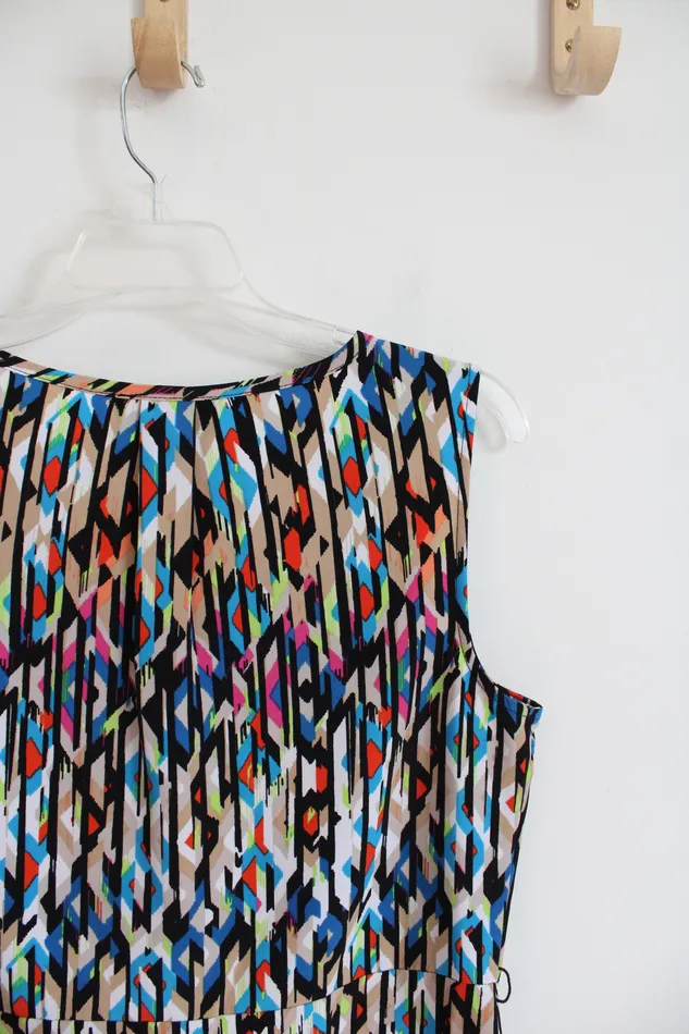 Attention Earrings Attention MultiColored Patterned Sleeveless Dress S