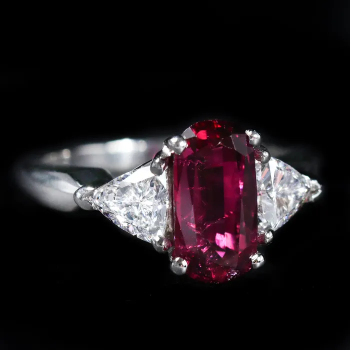BB Diamonds Rings Platinum GIA 245 Carat Ruby and Diamond Ring