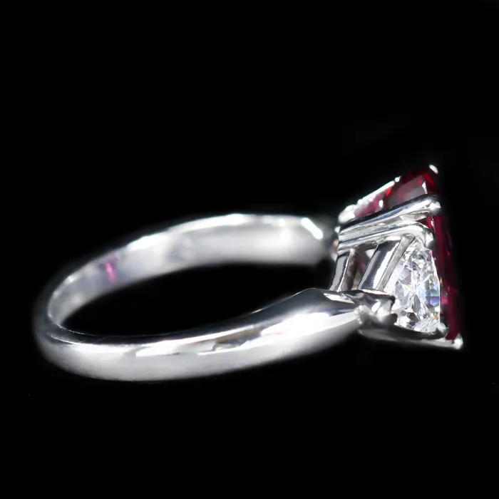 BB Diamonds Rings Platinum GIA 245 Carat Ruby and Diamond Ring