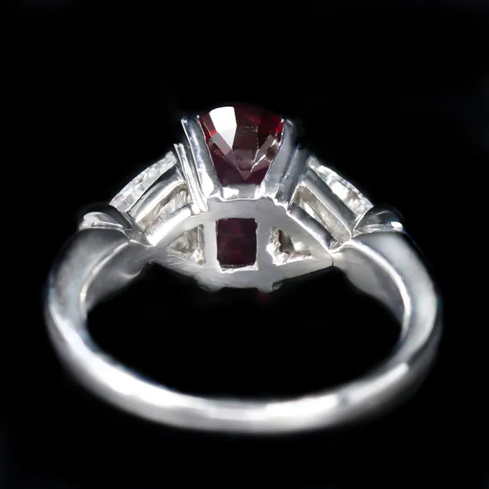 BB Diamonds Rings Platinum GIA 245 Carat Ruby and Diamond Ring