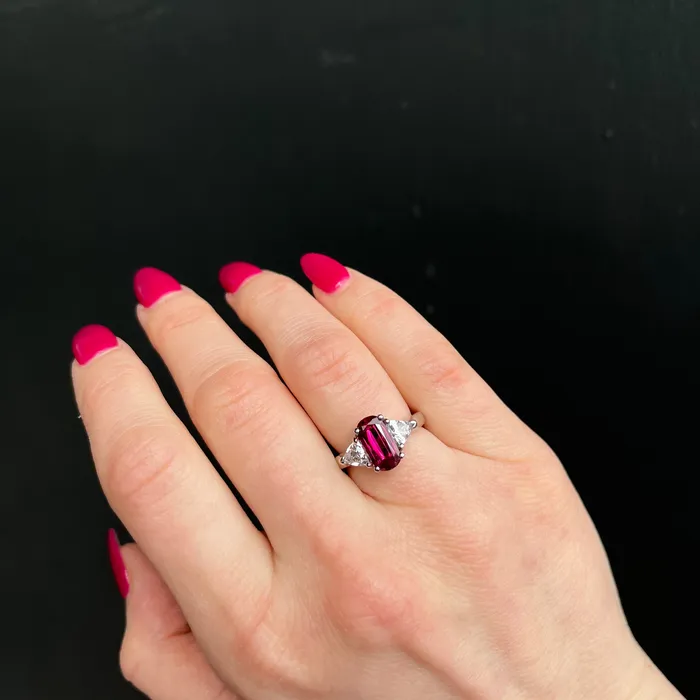 BB Diamonds Rings Platinum GIA 245 Carat Ruby and Diamond Ring