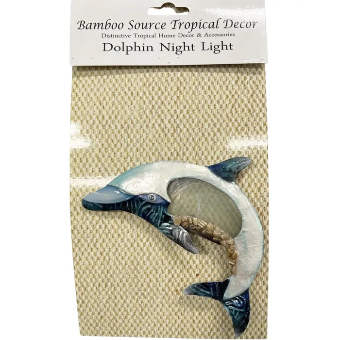 BAMBOOSOURCETR Necklaces Blue Dolphin Metal and Capiz Night Light