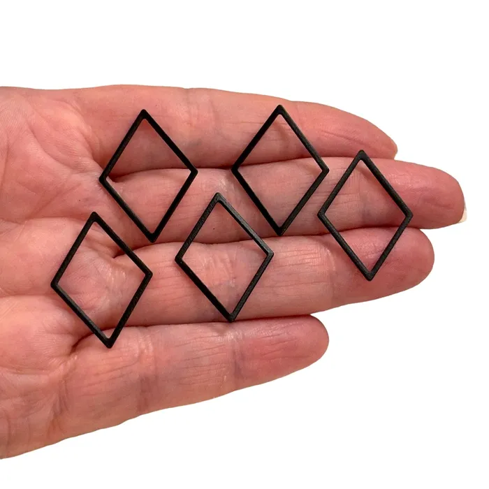 Black Plated 28x20mm Rhombus Charms Black Rhombus Connector Charms 5 pcs in a pack Peppy Beads Rings Black Plated 28x20mm Rhombus Charms Black Rhombus Connector Charms 5 pcs in a pack Peppy Beads Rings