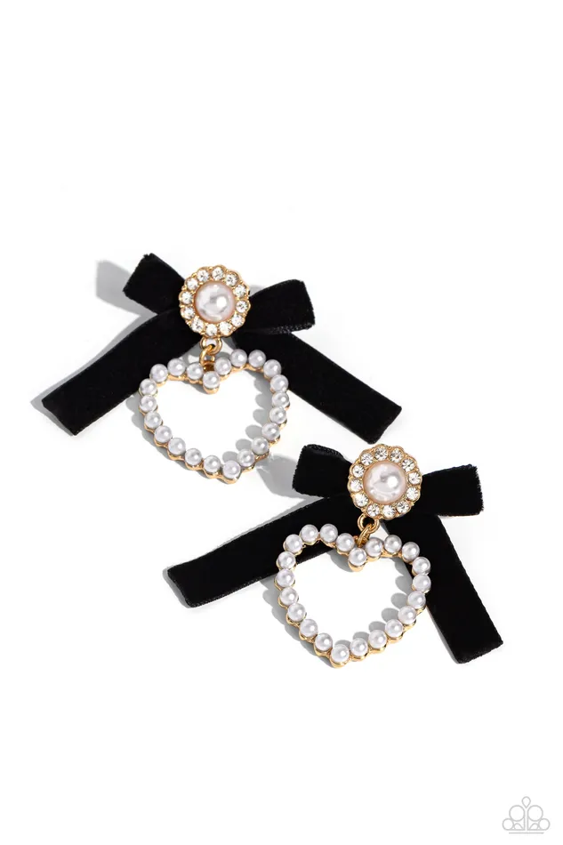 BOW and Then Gold Paparazzi Accessories Necklaces