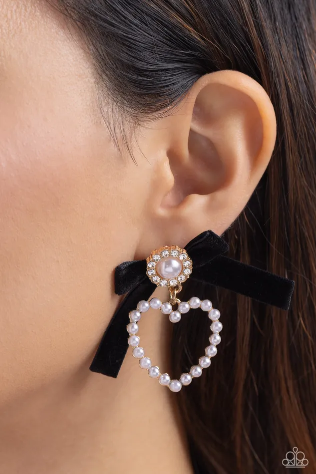 BOW and Then Gold Paparazzi Accessories Necklaces