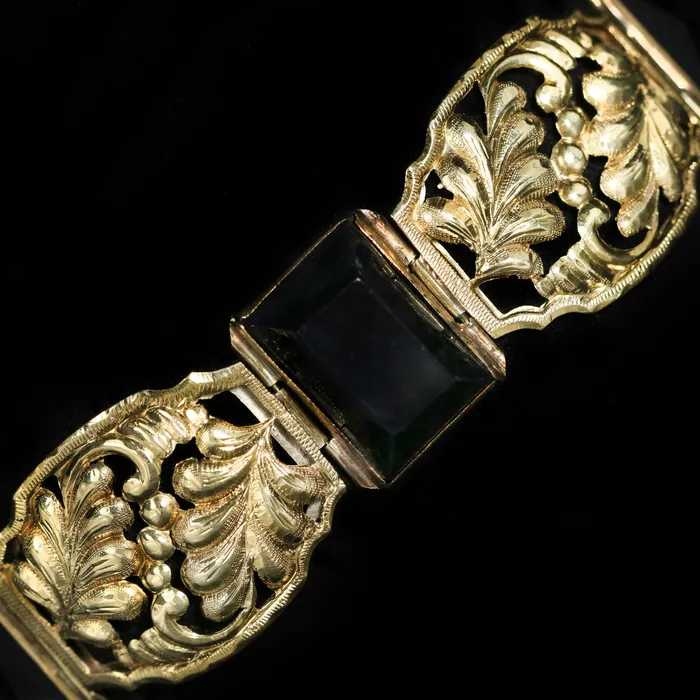 Bracelets Estate 14k Yellow Gold and Onyx Bracelet Jack Pritchard