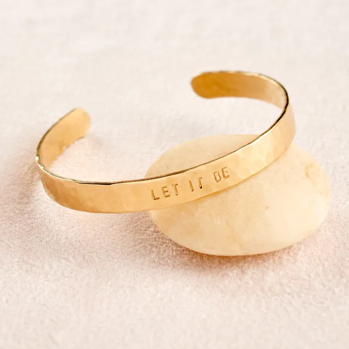 Bracelets Let It Be Cuff Bracelet in Hammered Brass DC