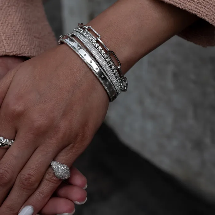 Bracelets RACHEL LYNN CHICAGO White Gold and Diamond Stretch Tennis Bracelet 215cts