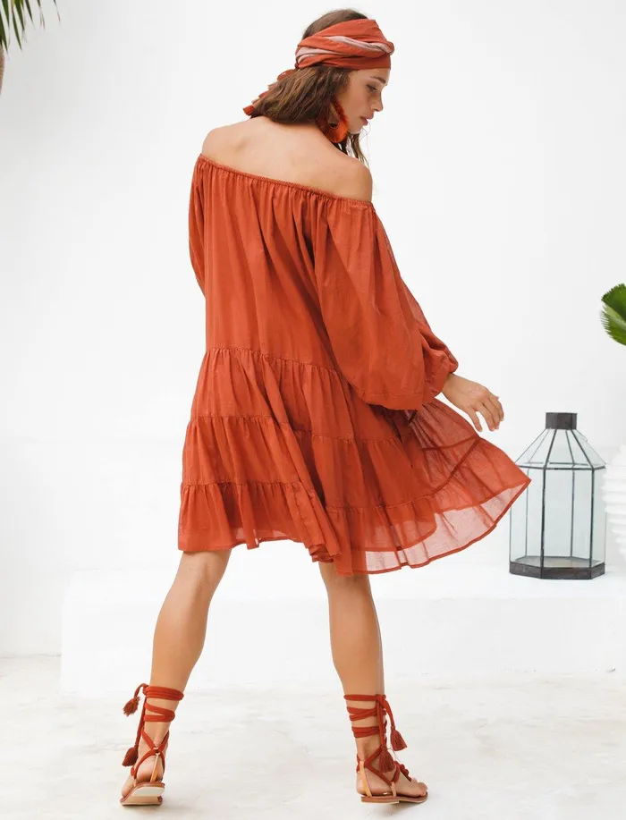 BRIELLE SHORT BOHO DRESS Erika Pea Earrings BRIELLE SHORT BOHO DRESS Erika Pea Earrings