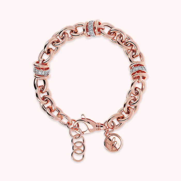 Bronzallure Earrings Bracciale Catena Rolo e Rondelle Pav in Cubic Zirconia Bronzallure Earrings Bracciale Catena Rolo e Rondelle Pav in Cubic Zirconia